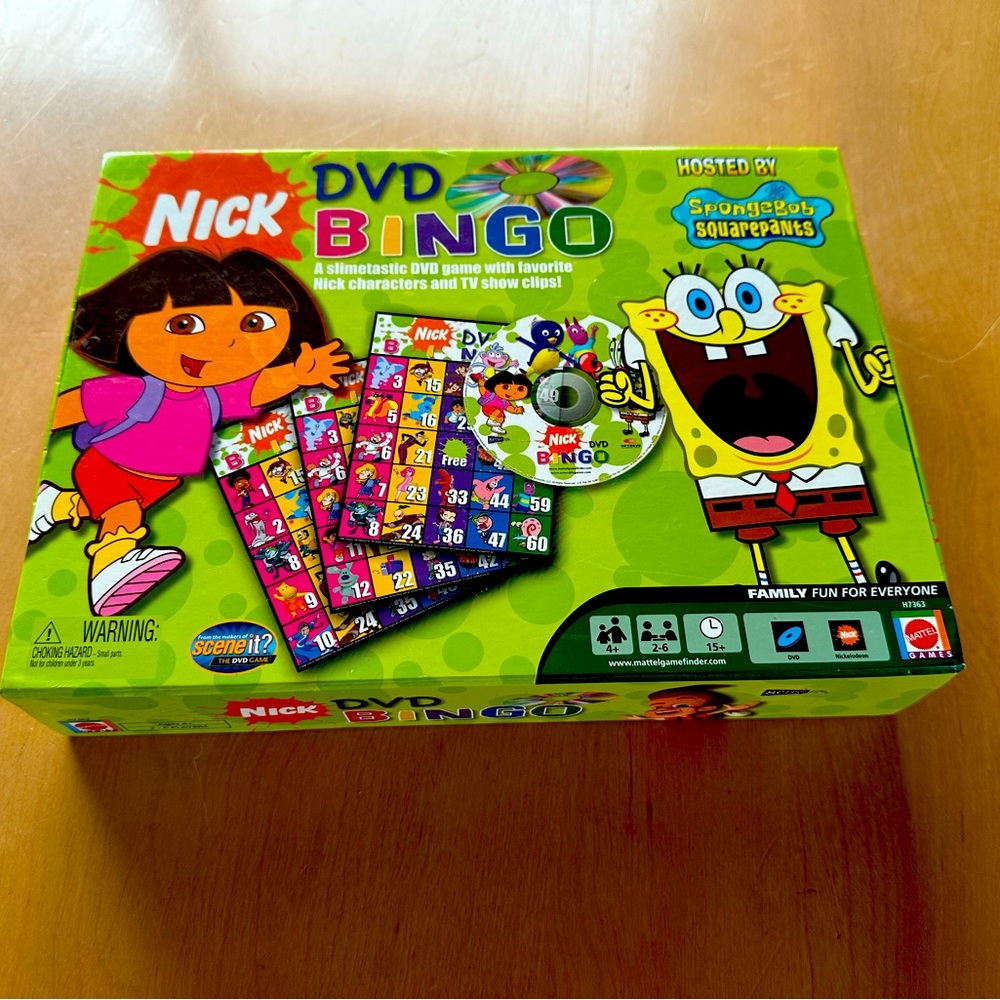 Nickelodeon Nick DVD Bingo Board Game Spongebob Squarepants Nickelodeon / Mattel
